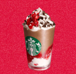 チョコレートストロベリーフェスティブフラペチーノ